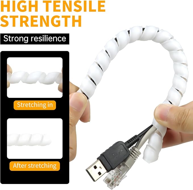Spiral Wire Wrap, 33ft Spiral Cable Wrap Sleeve Hose - Image 4