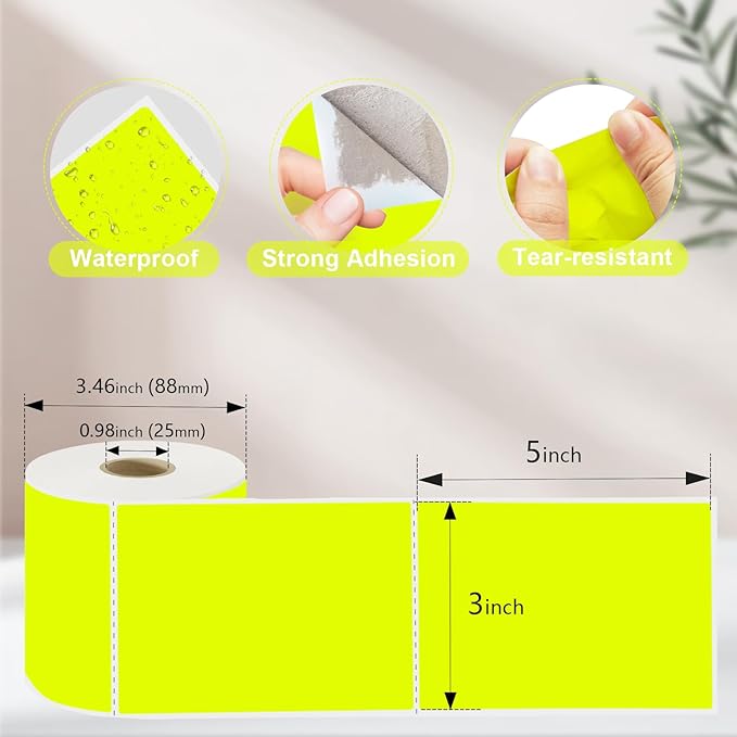 3 X 5 Inch Printable Rectangle Color Coding Labels, 300 Per Roll Adhesive Color - Image 2