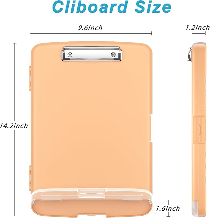 Rimilak Plastic Clipboard with Storage, 8.5 x 11 High Capacity Folio Nursing - Image 2