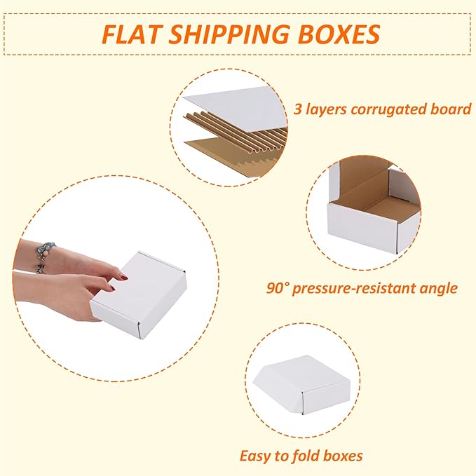 HORLIMER 40 Pack 7x5x2 Shipping Boxes, Small Business - Image 3