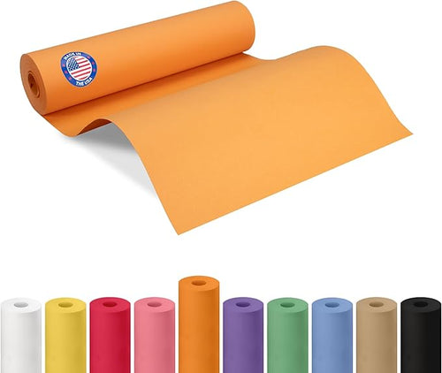 12" x 1200" Orange Kraft Paper Roll by IDLPackaging