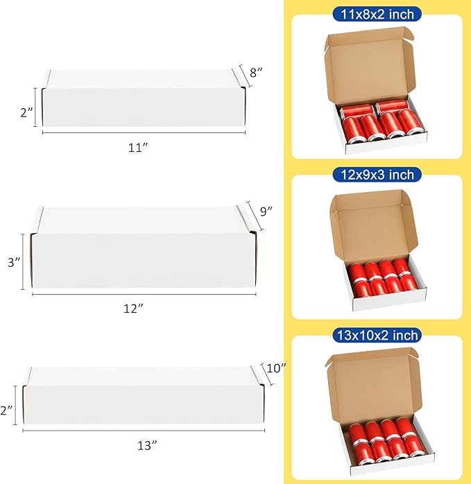 Assorted-Sizes-Shipping-Boxes-24-Pack: 11x8x2 & 12x9x3 & 13x10x2 - Image 2