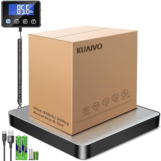 Shipping Scale, 440 lbs/0.35oz High Accurate Digital Postal Scale by KUAIVO