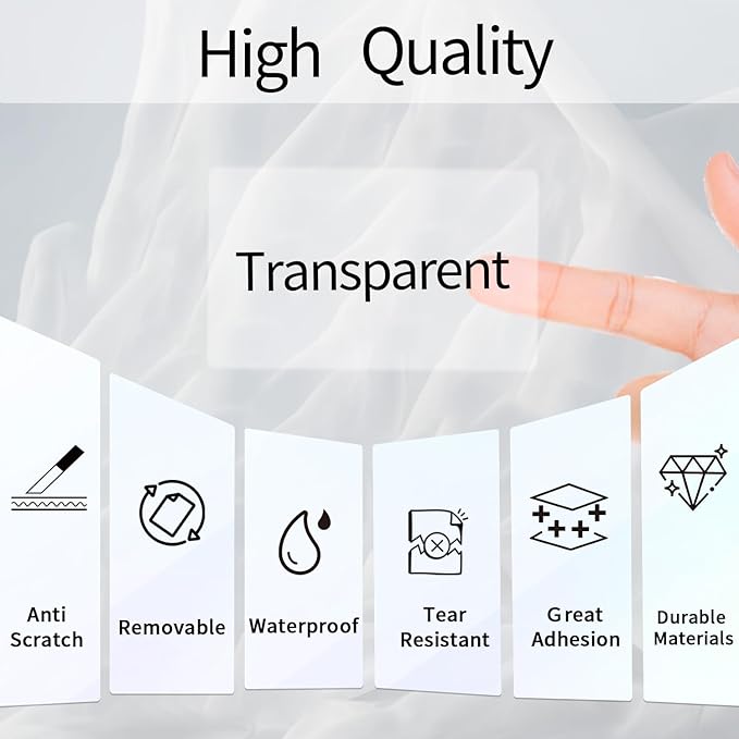 3x2 Inch Transparent Thermal Labels Stickers, Self-Adhesive Clear Waterproof - Image 3