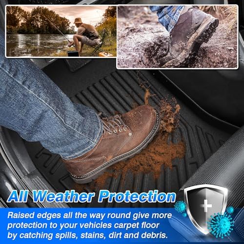 Santa Cruze Floor Mats - Car Mats for Hyundai Santa Cruze 2022-2026, All Weather Floor Mat for Santa Cruze Accessories, Heavy Duty Rubber Mats, Car Accessories - Image 3