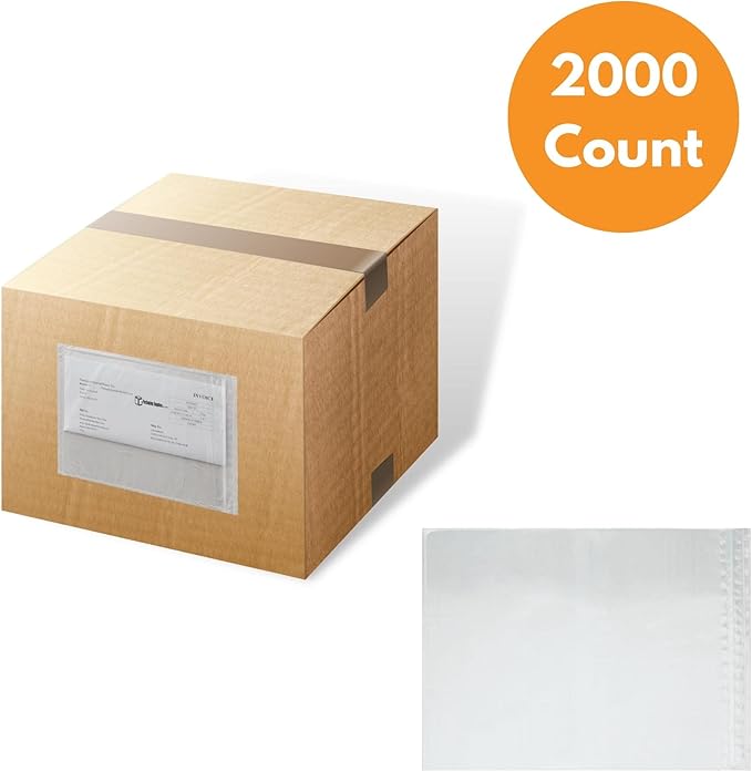 PSBM 2000 PCS 5 x 10 Inch Clear Reclosable Packing List Envelopes, Shipping - Image 4