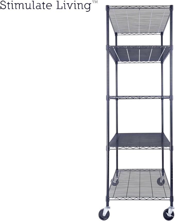 48"x24"x72" Prime Heavy Duty Black 5-Tier Steel Wire Shelving NSF 4000 LBS MAX - Image 9