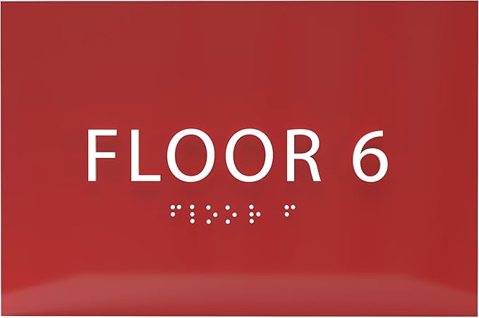 6" X4" Floor 6 Sign by ADACentralSigns