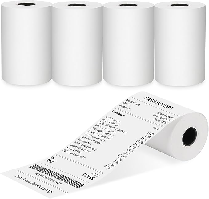 2 1/4 x 50 Thermal Receipt Paper Rolls, POS Cash Register Paper Rolls, BPA Free by lelulebel