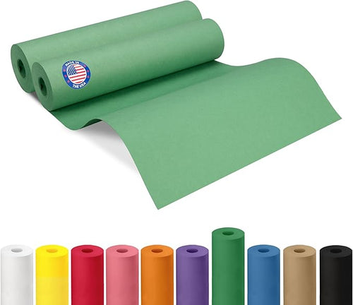 12" x 1200" Christmas Green Kraft Paper Rolls, Kids' Arts & Crafts, School by IDLPackaging