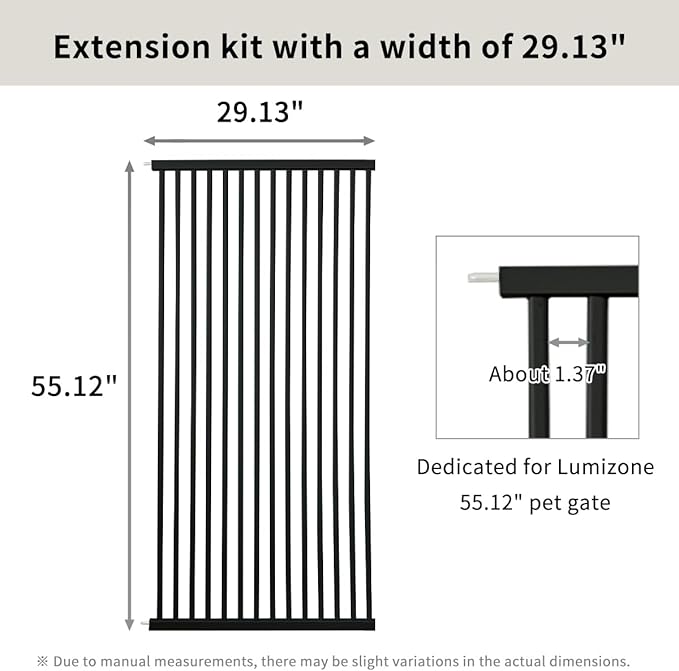 Lumizone Extra Tall Cat Gate Extension Kit 55.12" High Pressure Mounted 2025 - Image 3