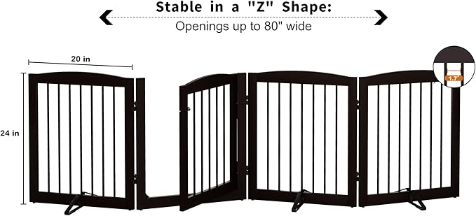 Freestanding Dog Gate with Door, Pet Gate - Image 6