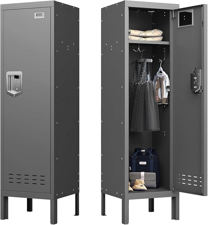 Metal Cabinet Home Office Storage, Lockable Employees Metal Locker by BUTISOW