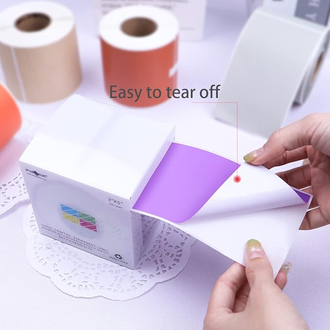 PARLAIM 3 X 5 Inch Rectangle Adhesive Color Coding Stickers, Square Purple - Image 4