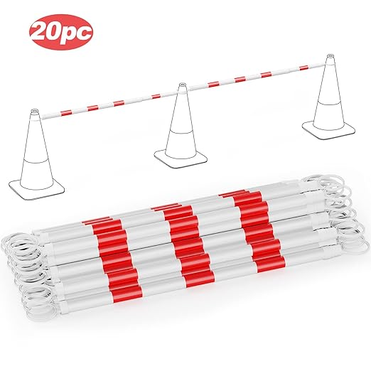 RoadHero 20 Pack 4 FT to 6.9 FT Retractable Cone Bar, Expandable Traffic Cone - Image 2