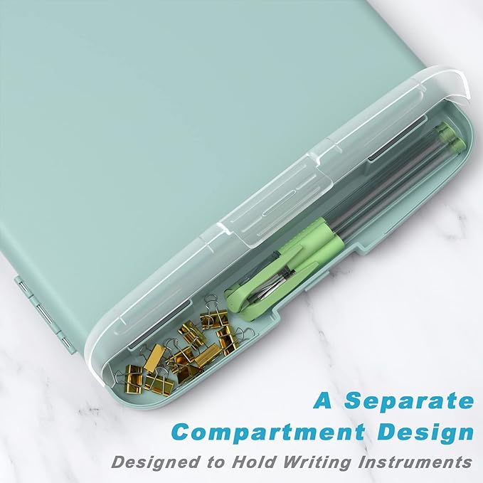 Rimilak Plastic Clipboard with Storage, 8.5 x 11 High Capacity Folio Nursing - Image 4