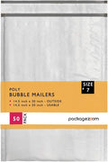 14.5x20 inches Poly Bubble Mailer Self Seal Shipping Envelopes 2.5 Mil 50 Pack by packagezoom