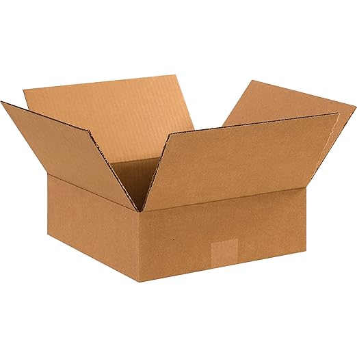 TAPE LOGIC 12 x 12 x 4 Corrugated Cardboard Boxes, Flat 12"L x 12"W x 4"H by TapeLogic