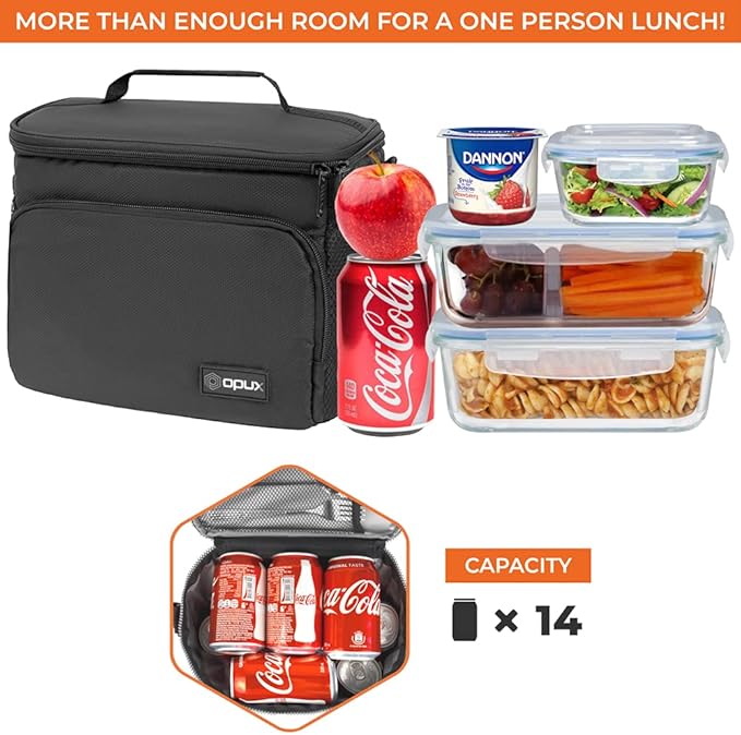 opux Insulated Lunch Bag for Men Women, Soft Lunch Box for Office Work School - Image 5