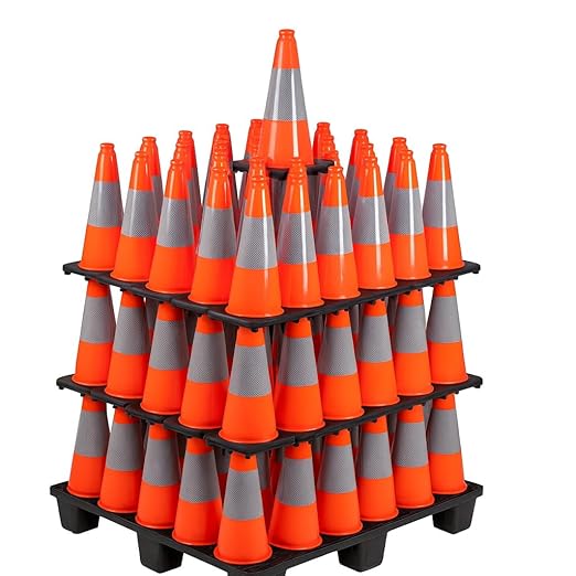 BESEA 18 Inch Orange PVC Traffic Cones by BeSea
