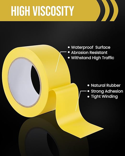 Lichamp 12 Rolls Vinyl Tape, Premium Safety Marking and Traffic Floor Marking - Image 4