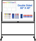 Mobile Whiteboard 60x48 Magnetic Dry Erase Board by CALENBO