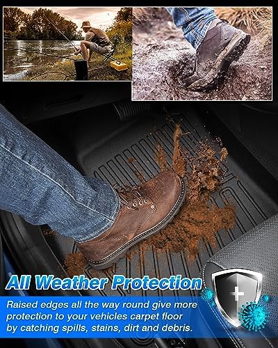 Floor Mats for Chevy Suburban & GMC Yukon XL 7 Seats 2021-2025 2026 All Weather Cargo Liner for Suburban Accessories Carpet TPE Heavy Duty Floor Mat (2nd Row Bucket Seats) - Image 5