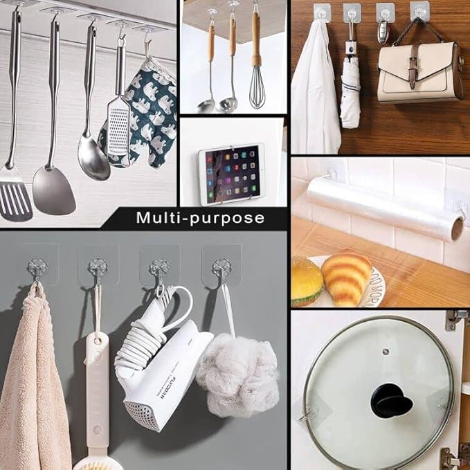 ZESLMG Adhesive Wall Hooks for Hanging, 16 Pack Self Sticky Hooks Heavy Duty - Image 3