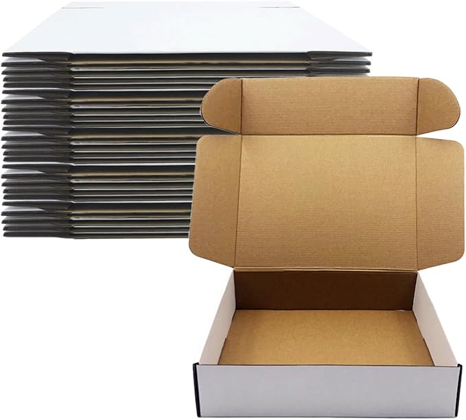 Shipping Boxes 11x9x3 inch Set of 25，White Corrugated Cardboard Box by Livejun