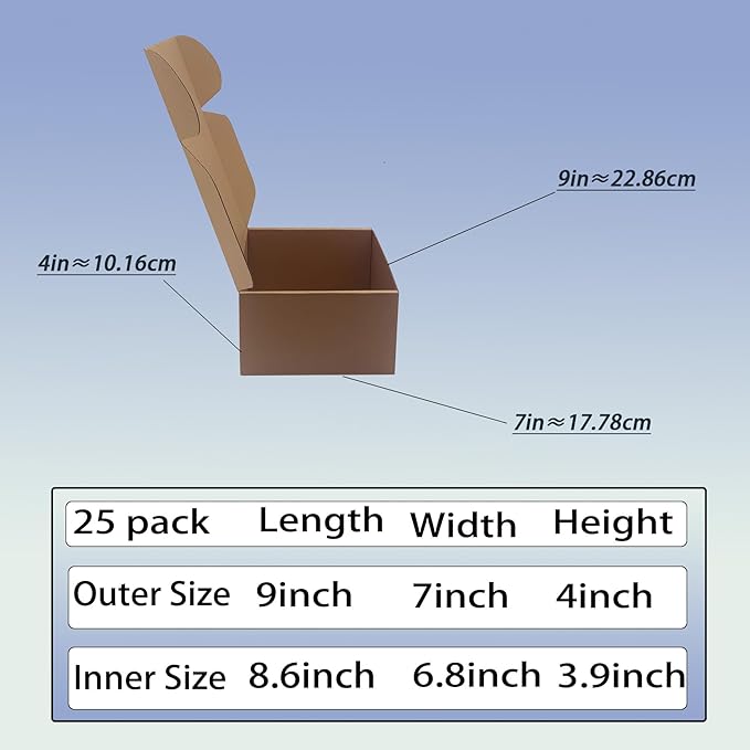 9x7x4 inch Shipping Boxes Pack of 25 - Image 3