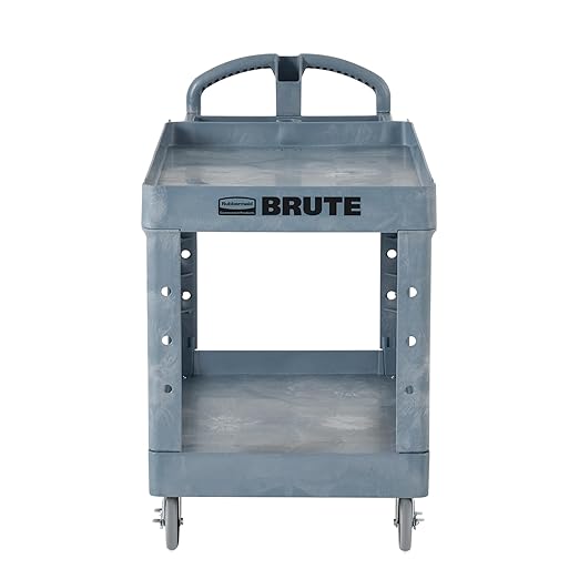 Rubbermaid Commercial Products BRUTE Heavy Duty 2-Shelf Utility/Service Cart - Image 2