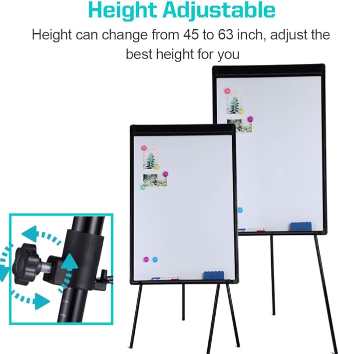 Dry Erase Easel 36" x 24", Height Adjustable Magnetic White Board - Image 2