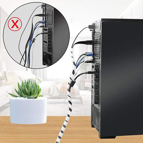 20Ft XHF 1/2" Clear Spiral Cable Wrap 12mm Cord - Image 2