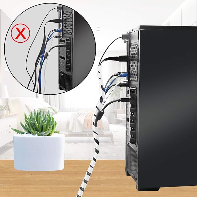 65FT XHF 4mm Clear Spiral Cable Wrap Cord - Image 2