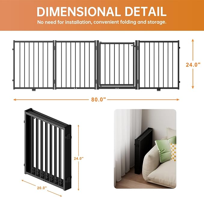 Full Metal Freestanding Dog Gate - Image 6
