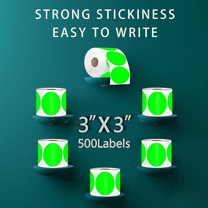 PARLAIM 3 Inch Color Coding Dot Stickers, 500 per Dispenser Box Color Coded - Image 7