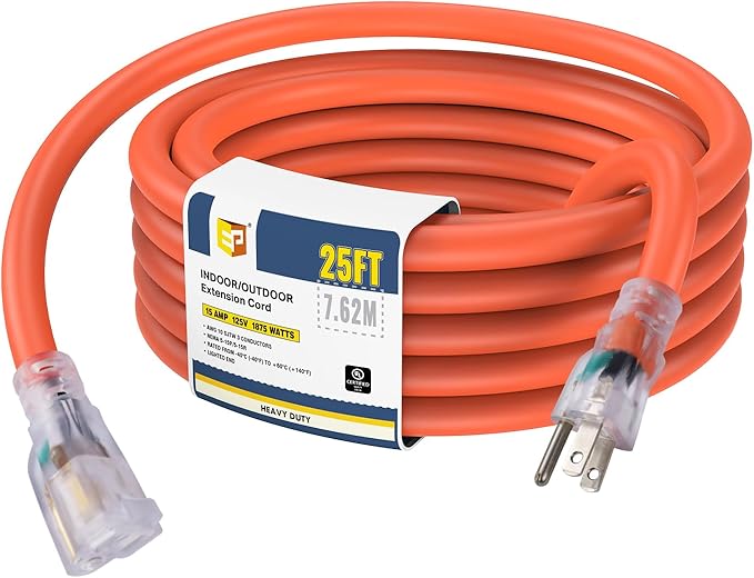 EP 25 Ft Lighted Outdoor Extension Cord by ENERGYPRO
