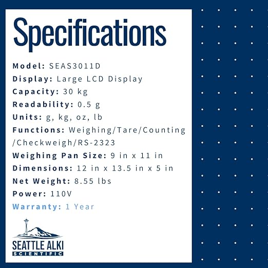 Seattle Alki Scientific Counting Scale | 30 kg x 0.5 g | Industrial Counting - Image 6