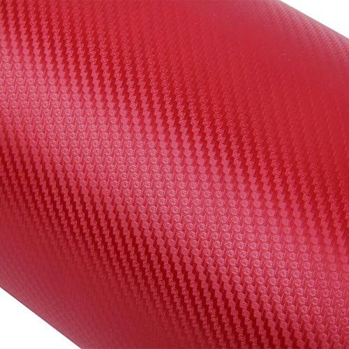 F & B LED LIGHTS Red 3D Carbon Fiber Film Twill Weave Vinyl Sheet Roll Wrap - Image 4