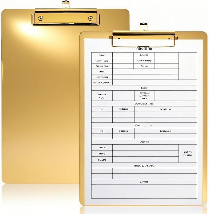 2 Pack Heavy Duty Metal Clipboards, Stainless Steel Clip Board by YIMITEE