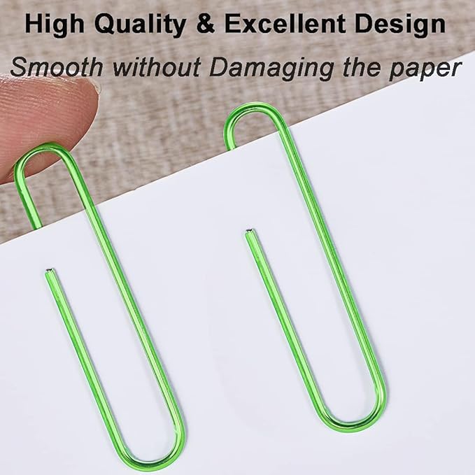 Vinaco Green Jumbo Paper Clips, 100 Pack, 2 Inch, Durable & Rust Resistant - Image 4
