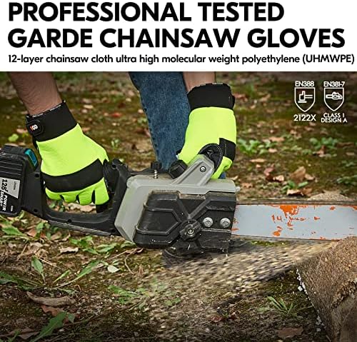 Vgo... Leather Chainsaw Gloves,left-hand Saw Protection(GA9767CS/GA8912) - Image 4