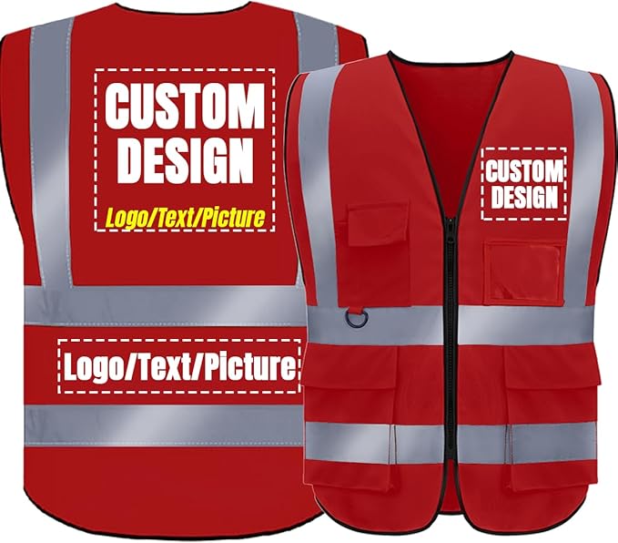 BeautyWill Custom Logo Safety Vest Class2 High Visibility Reflective Vest by BeautyWill