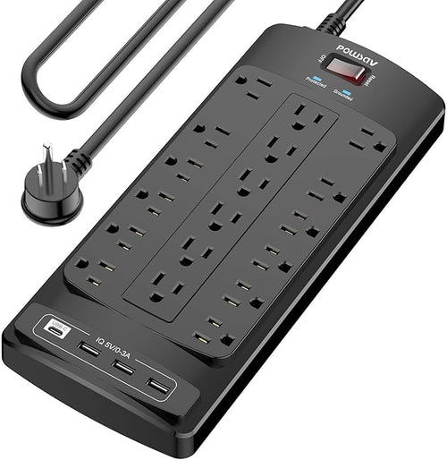 18 Outlets Surge Protector Power Strip by POWSAV