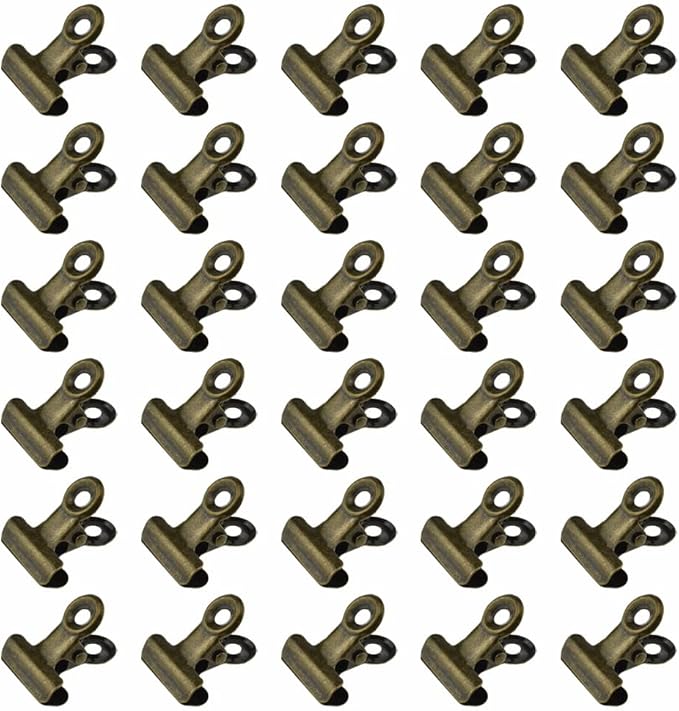 HAHIYO 0.87inch Brown Bulldog Clips Metal File Hinge Binder Clips Clamps Save by HAHIYO