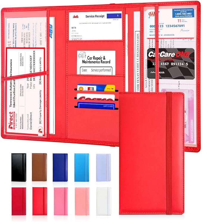 LINTRU Car Registration and Insurance Holder Trifold, Oversized Fit by LINTRU