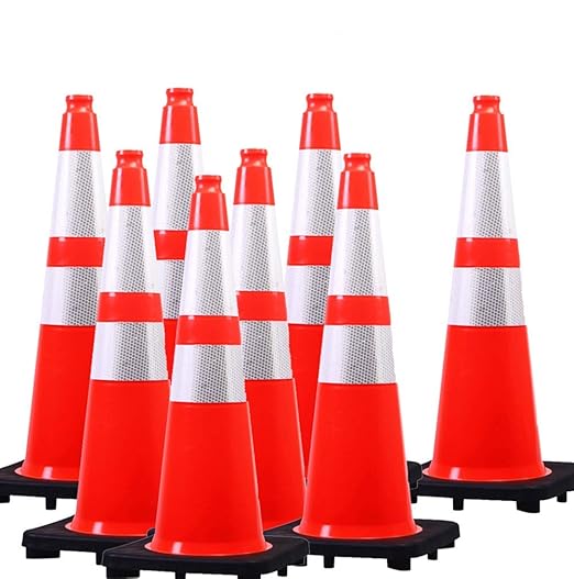BESEA 28” inch Orange PVC Traffic Cones by BeSea