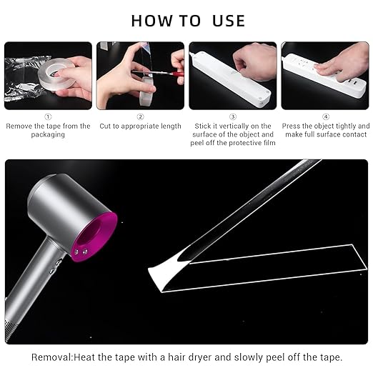 3 Rolls Double Sided Tape Heavy Duty, Nano Tape, Transparent Adhesive Tape - Image 3
