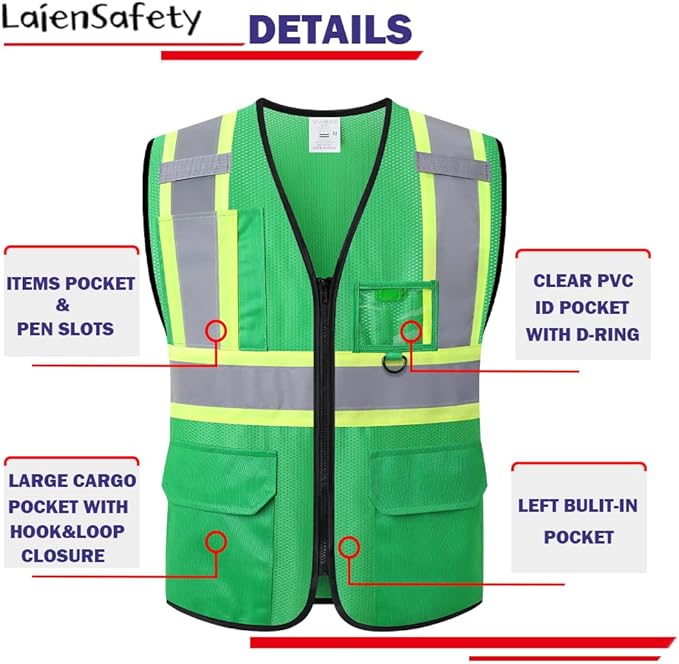 Hi Vis Reflective Safety Vest for Men Women - Image 3