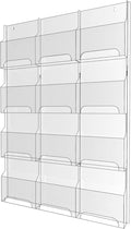 Nalwort Acrylic Brochure Pamphlet Holder, 12 Magazine Holders, Trifold Flyer by Nalwort